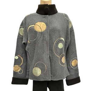 CoVelo Sweater Jacket Women Medium Blue Art to Wear Cardigan Art Teacher
